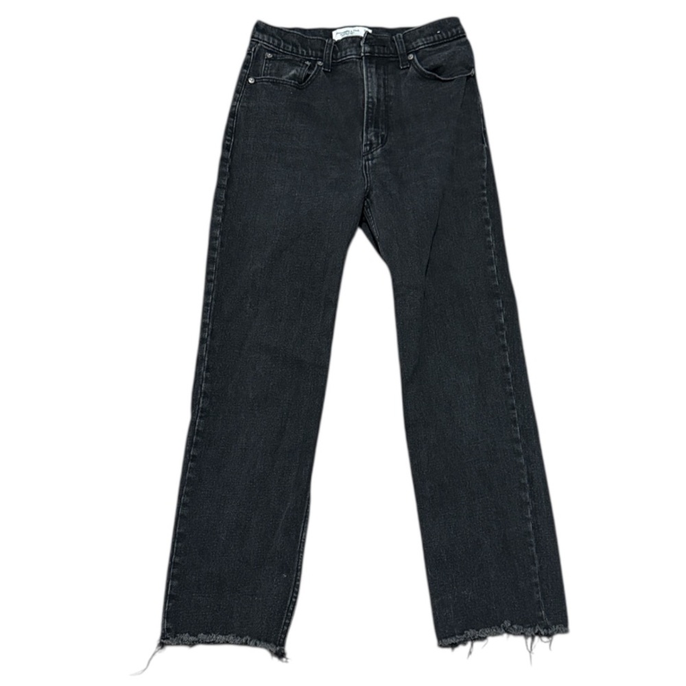 Abercrombie & Fitch Black Ankle Straight Leg Ultra Rose Sz 27